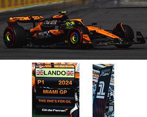 McLaren Formula 1 Team MCL38 No.4 Winner Miami GP 2024 Lando Norris w/board (ミニカー)