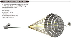 F-4E parachute PRINT (for Meng model) (Plastic model)