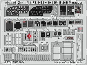 Cockpit & Nose Interior Photo-Etched Pats for B-26B Marauder (for ICM) (Plastic model)