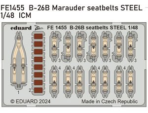 B-26B Marauder Seatbelts STEEL (for ICM) (Plastic model)
