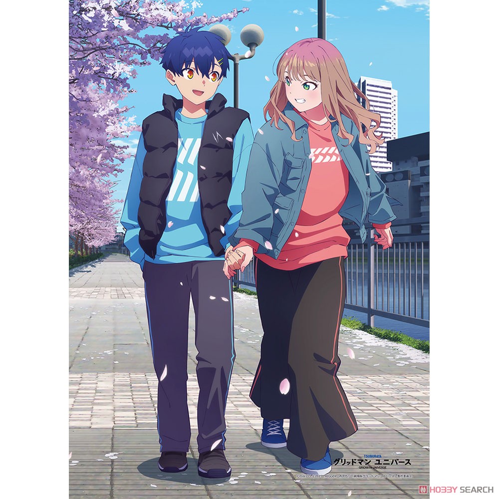 グリッドマン ユニバース 描き下ろしB2タペストリー(蓬＆夢芽/桜デート) (キャラクターグッズ) 商品画像1