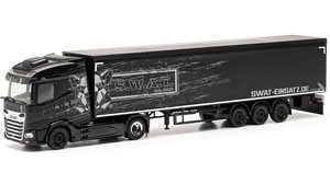 (HO) DAF XG 可動式床 セミトレーラー `S.W.A.T.` (鉄道模型)