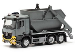 (HO) Mercedes-Benz Arocs M Skiploader AK16 Gray / Yellow (Model Train)