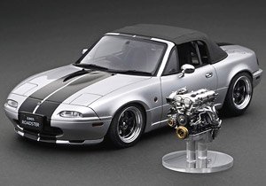 Eunos Roadster (NA) Silver With Engine (ミニカー)
