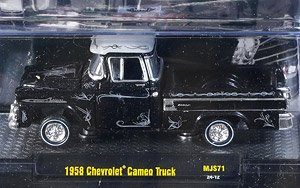 1958 シボレー カメオ トラック ローライダー ブラック (ミニカー)
