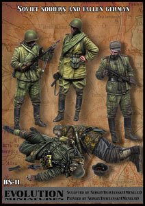 Soviet Soldiers and fallen German Soldiers - Big Set (Plastic model)