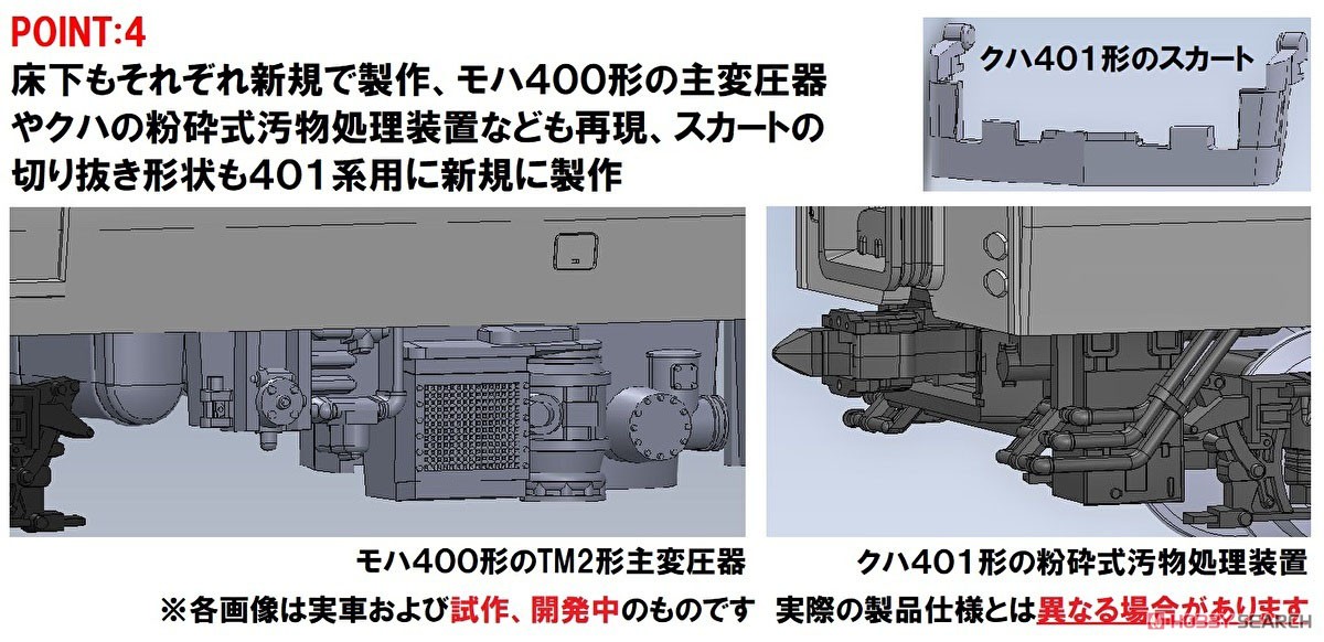 国鉄 401系近郊電車 (高運転台・新塗装) 増結セット (増結・4両セット) (鉄道模型) その他の画像5