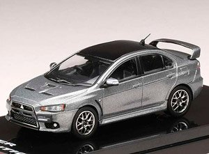 三菱 ランサーエボリューションX FINAL EDITION エンジンディスプレイモデル付き チタニウムグレーメタリック/ブラックルーフ (ミニカー)