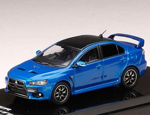 三菱 ランサーエボリューションX FINAL EDITION エンジンディスプレイモデル付き ライトニングブルーマイカ / ブラックルーフ (ミニカー)