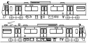16番(HO) 名鉄3150系 初期スカート 2両キット (2両・組み立てキット) (鉄道模型)
