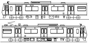 1/80(HO) Meitetsu Series 3150 Early Type Skirt Two Car Set (2-Car Unassembled Kit) (Model Train)