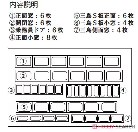 16番(HO) 35t 片ボギー 移動機 能町・三島タイプ用 窓枠マスキング (鉄道模型) その他の画像2