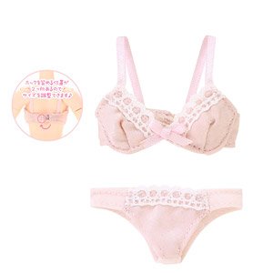 PNM Bra & Shorts Set (Pink x White) (Fashion Doll)