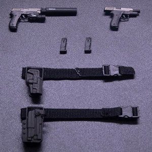 WM-02B ハンドガンセット グレーシルバー 1/12 アクションフィギュア用完成品オプションパーツ (ドール)