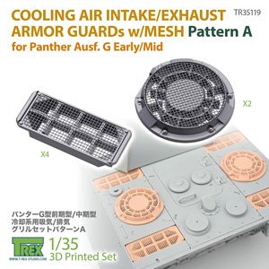 Cooling Air Intake/Exhaust Armor Guards w/Mesh for Panther G Early/Mid Pattern A (Plastic model)