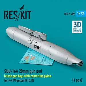 SUU-16A 20mmガンポッド (F-4C/D 胴体パイロン付) (1個入) (プラモデル)