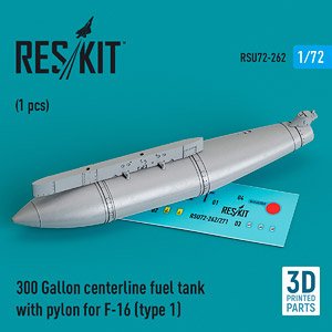 F-16用胴体下300ガロン増槽w/パイロン タイプ1 (プラモデル)