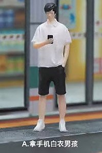 Man with mobile phone - White and Black (Diecast Car)