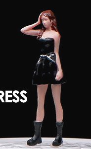 A woman in a black skirt touching her head (Diecast Car)