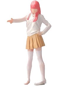 短いスカートの女性 - ピンクの髪 (ミニカー)