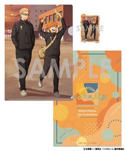 ハイキュー!! クリアファイル&ダイカットステッカーセット -One Fine Day！- 1.日向翔陽・月島蛍 (キャラクターグッズ)