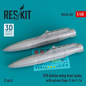 F-16用370ガロン増槽w/パイロン タイプ1 (2個入) (プラモデル)