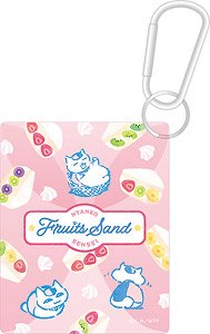夏目友人帳 ニャンコ先生カラビナ付きクリアケース フルーツサンド柄 (キャラクターグッズ)