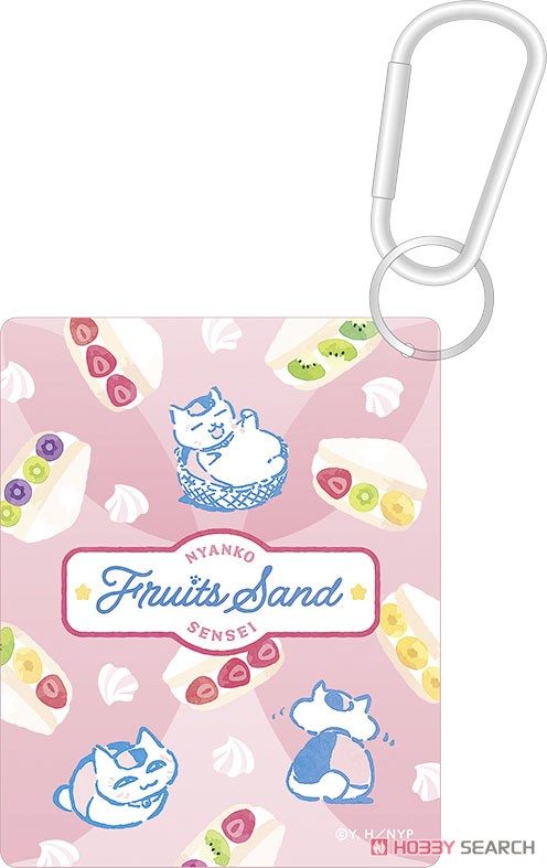 夏目友人帳 ニャンコ先生カラビナ付きクリアケース フルーツサンド柄 (キャラクターグッズ) 商品画像1