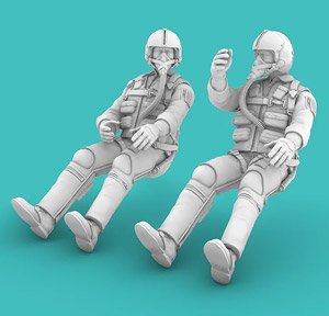 1960～1970年代米軍パイロット 着座姿勢セット2 (2体入り) (プラモデル)