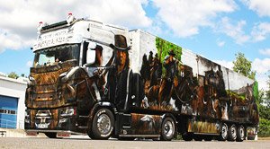 HEIDE LOGISTIK SCANIA S HIGHLINE CS20H 4X2 REEFER TRAILER - 3 AXLE (ミニカー)
