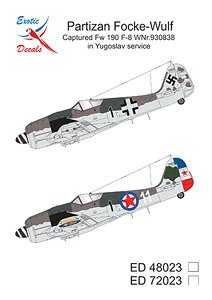Partizan Focke-Wulf Captured Fw 190 F-8 WNr.930838 in Yugoslav service (Decal)