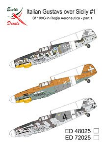 Italian Gustavs over Sicily #1 Bf 109G in Regia Aeronautica - part 1 (Decal)