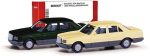 (HO) ミニキット メルセデスベンツ S-クラス (W126) ディープグリーン/アイボリー (2台セット) [Mercedes=Benz S-Klasse (W126)] (鉄道模型)