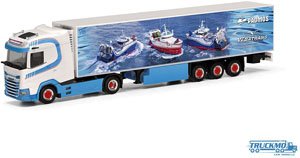 (HO) DAF XG Refrigerated Box Semi Trailer `Vebatrans` (Model Train)