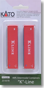 40ft. Intermodal Containers `K-LINE` (Red) (2pcs.) (Model Train)