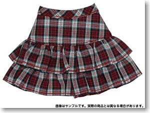 AngelicSigh Check Frill Mini Skirt (Red Check) (Fashion Doll)