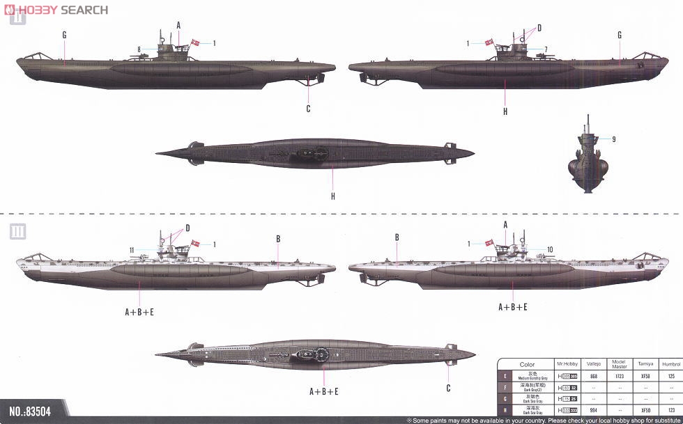 ドイツ海軍 Uボート VII-B (プラモデル) 塗装4