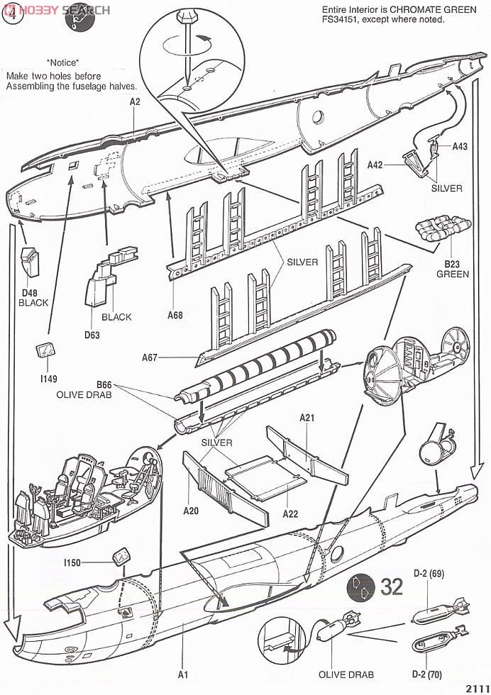 B-29A スーパーフォートレス (プラモデル) 設計図2