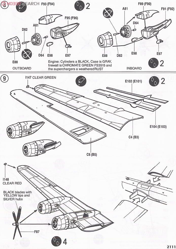 B-29A スーパーフォートレス (プラモデル) 設計図4