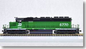 (HO) SD40-2 Mid Burlington Northern (Green/Black/Front White) No.6770 (Model Train)