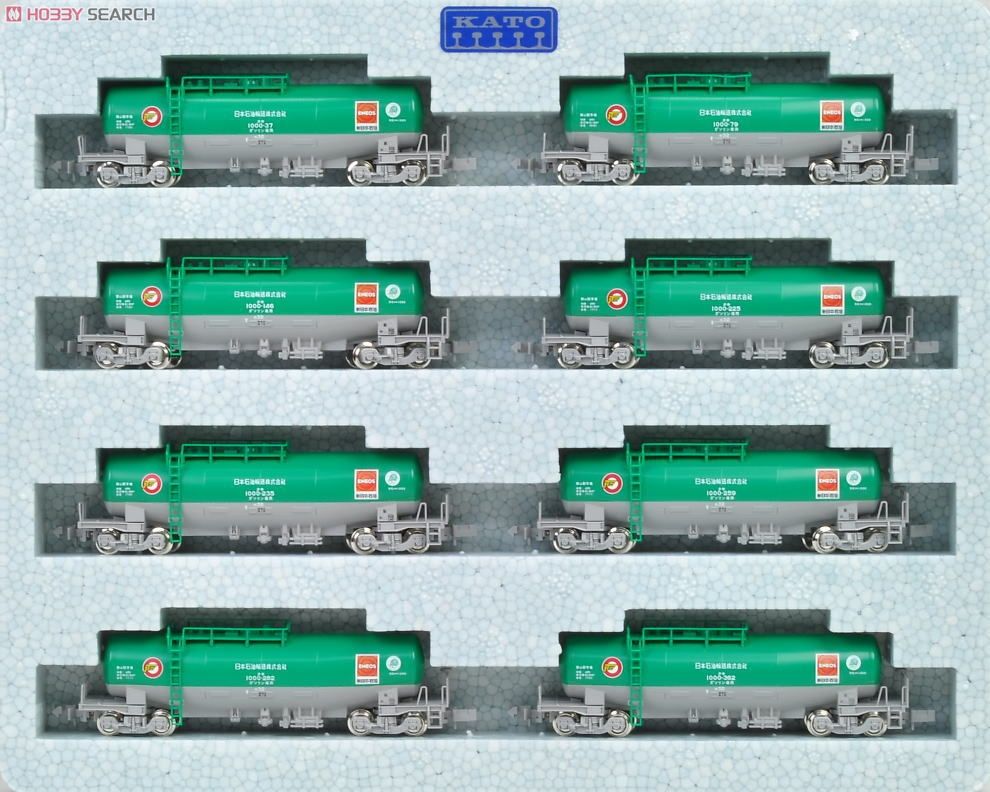 タキ1000 日本石油輸送色 ENEOS (エコレールマーク付) (8両セット) (鉄道模型) 商品画像1