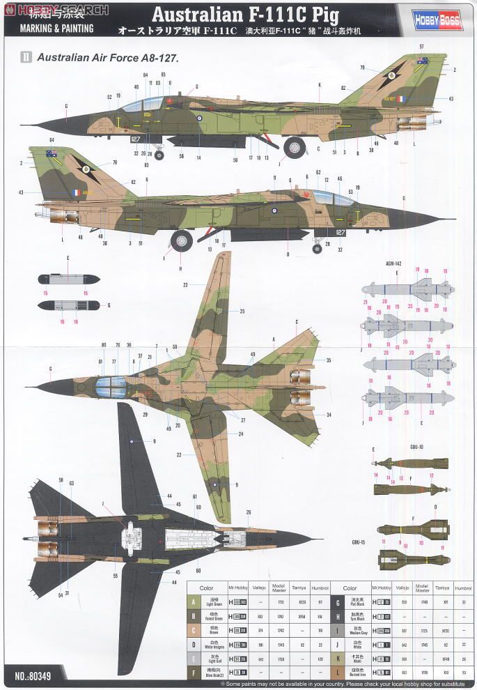 オーストラリア空軍 F-111C (プラモデル) 塗装3