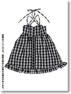 Cross Camisole Mini One-Piece for 60cm Doll (Black Gingham Check) (Fashion Doll)