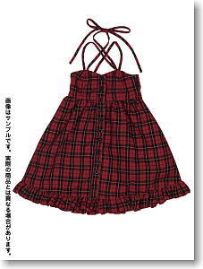 Cross Camisole Mini One-Piece for 60cm Doll (Red Check) (Fashion Doll)