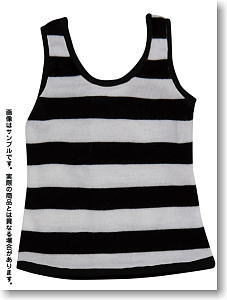 Tank Top for 60cm Doll (White & Black Border) (Fashion Doll)