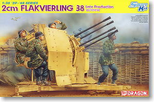 ドイツ Flak38四連装2cm対空砲 後期型 w/クルー (プラモデル)