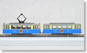 Tram Car 2両セット (青/白/イエガーマイスター広告) ★外国形モデル (鉄道模型)