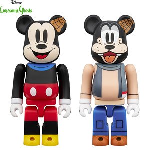 BE@RBRICK MICKEY MOUSE & GOOFY (Lonesome Ghosts Ver.) 2PCS SET (完成品)