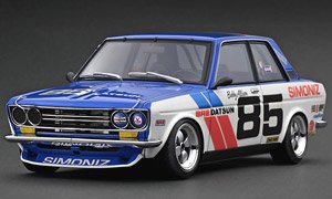 Datsun Bluebird (510) White/Blue #85 (ミニカー)