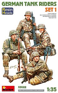 GERMAN TANK RIDERS SET 1. RESIN HEADS (Plastic model)